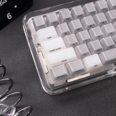 Imagem de mintcaps Crystal Jelly Teclas de teclado - 119 teclas cinza translúcido personalizado OEM perfil conjunto de teclas de impressão lateral 75 100% Cherry Gateron Mx teclado mecânico