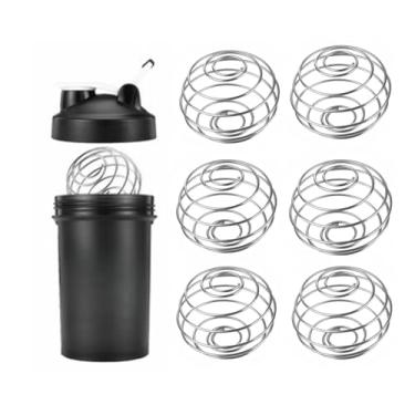 Imagem de 6 bolas coqueteleiras de aço inoxidável de 5 cm de tamanho grande, batedor de arame, misturador, misturador, misturador, copo, misturador