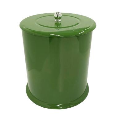 Imagem de Lixeira Para Banheiro Mdf Redonda 6 Litros Verde Escuro