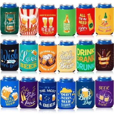 Imagem de Conjunto de neoprene com mangas refrigeradoras para latas de cerveja S