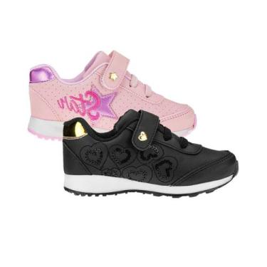 Imagem de Tenis Escolar Infantil Menina - KIT 2 PARES Tam 23 ao 34 - Sapatinhos.