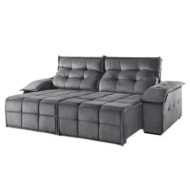 Imagem de Sofá 2 Lugares Retrátil E Reclinável Martins M-122 Veludo Grafite