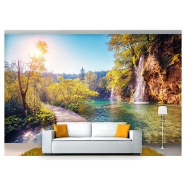 Imagem de Papel De Parede Cachoeira Natureza Ponte 3D Nch154 - Você Decora