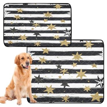 Imagem de CEBUGI Almofadas de xixi laváveis para cães, pacote com 3, almofadas impermeáveis para filhotes de cachorro, antiderrapante, à prova de vazamento, para cama de cercadinho, estrelas, flocos de neve