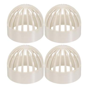 Imagem de PATIKIL Tampa permeável para peixes de 90 mm (3,5 polegadas), 4 peças, capa respirável de PVC, proteção de aquário, capa de entrada de tanque de peixes, branca