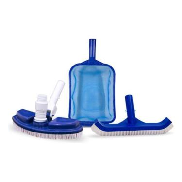 Imagem de Kit Mini Acessórios Para Limpeza Piscina Peneira Aspirador Escova - Br