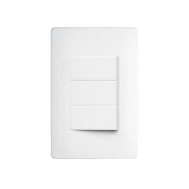 Imagem de Interruptor Simples 3 Teclas Com Placa 4x2 Fame Habitat