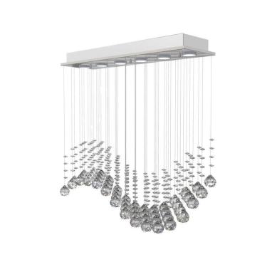 Imagem de Lustre Cristal Onda 62X20Cm Sala Estar Mesa Jantar