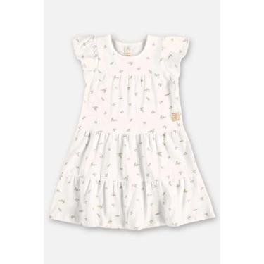 Imagem de Vestido Infantil Ribana Sustentável Up Baby, Branco, 4