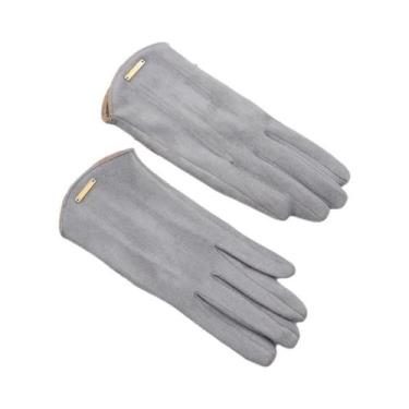 Imagem de Luvas Femininas De Camurça Com Tela Sensível Ao Toque Para Outono/Inve
