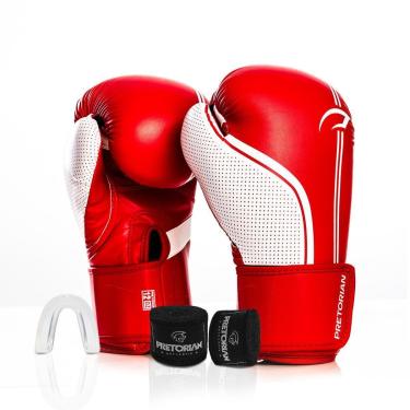Imagem de Kit Luva Boxe Muay Thai Fx1 Pretorian Bandagem e Protetor Bucal Treino Sparring 10oz 12oz 14oz 16oz-Unissex