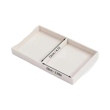 Imagem de Organizador De Joias Em Veludo Cinza Bege, Bandeja Empilhável, Estojo 