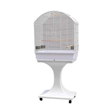 Imagem de KIZQYN Gaiolas Gaiola de pássaro Gaiola de papagaio Grande Gaiola de periquito calopsita pequeno papagaio gaiola de viagem gaiola de pássaro de metal gaiola de criação com gaiola de voo de roda (Cor: A)