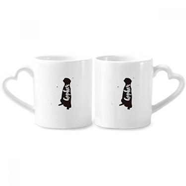 Imagem de Conjunto de canecas de porcelana para casais de animais preto e branco girafa conjunto de canecas de cerâmica para amantes de coração