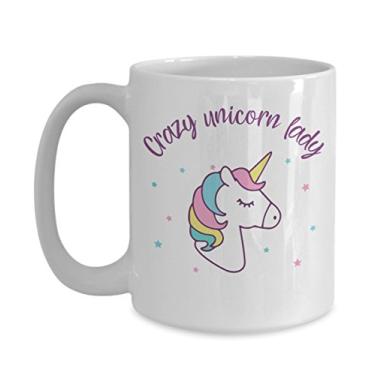 Imagem de Caneca Crazy Unicorn Lady - Caneca de café divertida - Caneca de unicórnio peidando arco-íris - Presentes relacionados com unicórnio