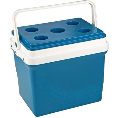Imagem de Caixa Térmica Cooler 22 Litros 24 Latas Azul Com Alça Praia - Xplast