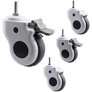 Imagem de Rodízios De Móveis Para Carrinho M12, Rodas Giratórias, Rolo Resistente, 75/100/125mm, Conjunto De Rodas De Choque De Borracha De 4,giratória,100mm(4 Polegadas),Bonny369