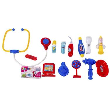 Imagem de Kit Brinquedo Médico Infantil Doutor Maleta Azul DmToys