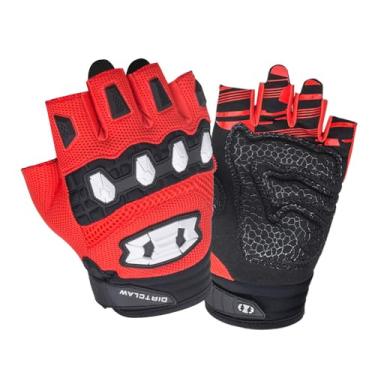 Imagem de Seibertron Dirtclaw Adult BMX MX ATV MTB Road Racing Mountain Bike Bicycle Cycling Off-Road/Dirt Bike Gel Padded Anti - Slip Palm Fingerless Gloves Motorcycle Motocross Sports Gloves Red M