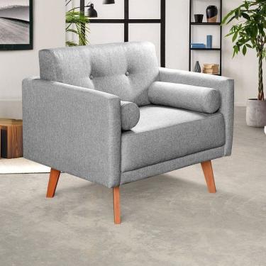 Imagem de Poltrona Moderna Luma Decoração Sala, Varanda, Recepção Cinza