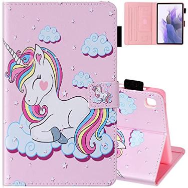 Imagem de Dteck Capa para tablet Samsung Galaxy Tab A7 Lite de 8,7 polegadas, versão 2021 (SM-T220/T225/T227), capa protetora de couro PU com suporte/design de alça de caneta/compartimentos para cartões, linda