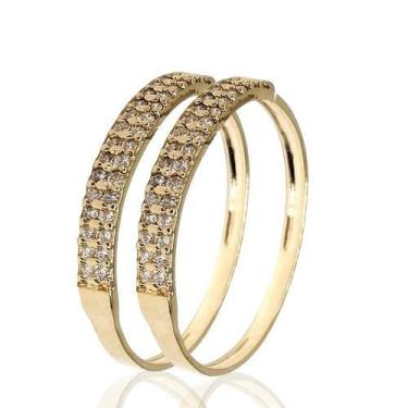 Imagem de Anel de ouro 18k Aparador Meia Aliança - Elegancy Joias, 20
