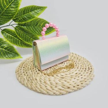 Imagem de Mini Bolsa Gliter Menina Fashion Transversal Corrente Dourad - JM cria