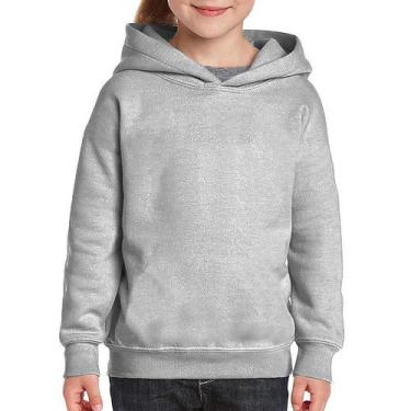 Imagem de Moletom Capuz Infantil Feminino Básico Conforto Casual - Dexshoes, 8, 
