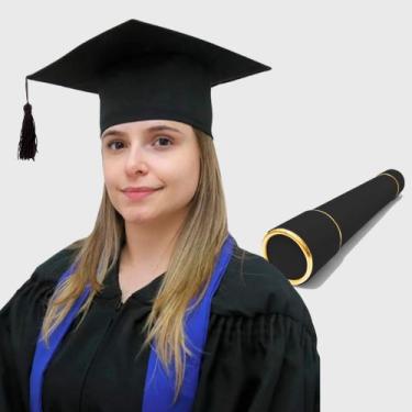 Imagem de Kit 5 Capelo para Formatura Adulto + 5 Canudo - Levitali, 5 capelo pre