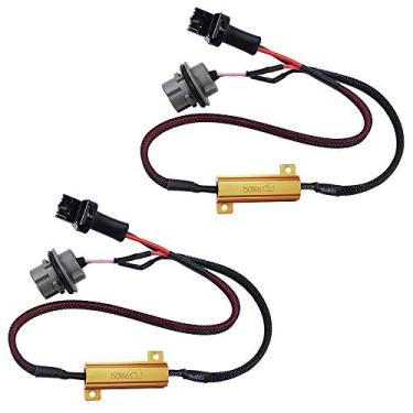 Imagem de YUNPICAR 7440 T20 50W 6Ohm Resistor de carga de luz LED fixo farol farol de neblina rápido super flash luz piscando luz de erro código de aviso Resistor decodificador 2 pacotes