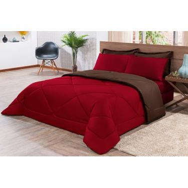 Imagem de Kit Edredom Casal Queen Size 6 Peças Pérola - DAVY ENXOVAIS, Vermelho/