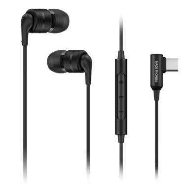 Imagem de SoundMAGIC Fones de ouvido estéreo intra-auriculares USB-C E80D, plugue em forma de L, controlador em linha, caixa de metal, drivers dinâmicos de 10 mm, à prova de água/poeira, preto