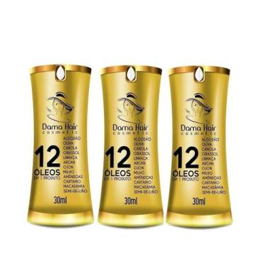 Imagem de Kit 3 Reparador De Pontas 12 Óleos Dama Hair 30Ml