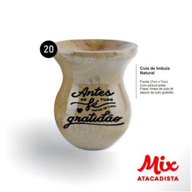 Imagem de Cuia De Madeira Gravada A Laser - Imbuia - Mix Atacadista, MOD 20