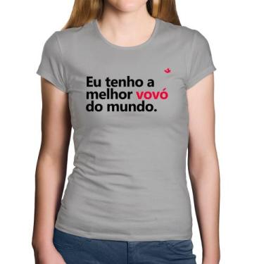 Imagem de Baby Look Algodão Eu tenho a melhor vovó do mundo - Foca na Moda, Cinz