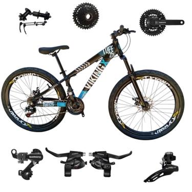 Imagem de Bicicleta 26 VikingX T25 24v Freeride Shimano K7 Cubo e Catraca Pneu Balão Flame-Unissex