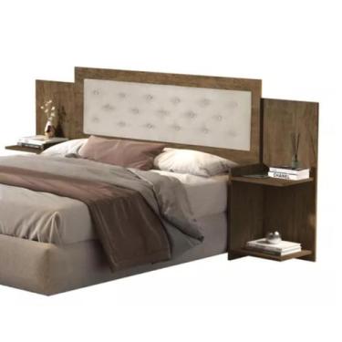 Imagem de Cabeceira MDF Moderna Regulável com Detalhe Estofado Viena - BEA BENTO