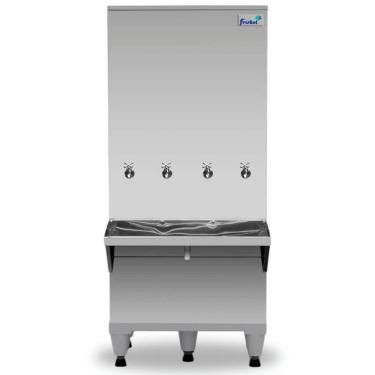 Imagem de Bebedouro Industrial de Coluna Frisbel 200 Litros 3 Torneiras Gelada e 1 Natural Inox - 220V