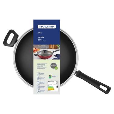 Imagem de Wok Tramontina Loreto Em Alumínio Com Revestimento Interno Antiaderente Starflon Max Co...