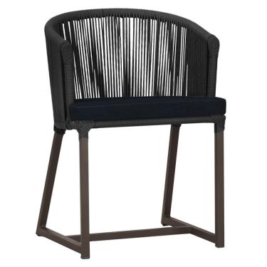 Imagem de Cadeira De Jantar Noronha Alumínio Marrom E12 Trama Original Preto