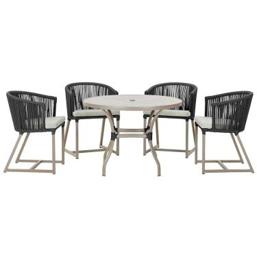 Imagem de Mesa Com 4 Cadeiras E Noronha Estofado 3 Trama Original Preto