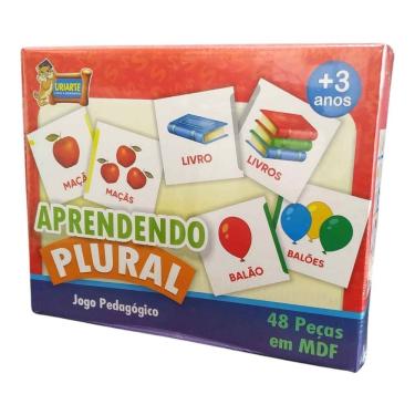 Imagem de Jogo Pedagógico Aprendendo Plural Em Mdf - 48 Peças
