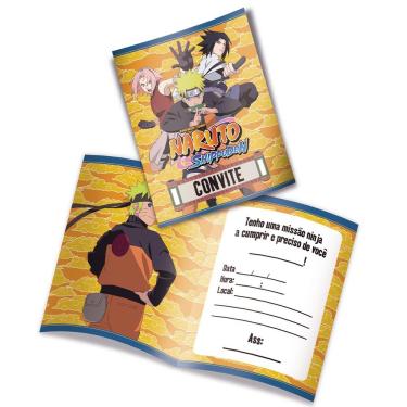 Imagem de Convite De Aniversário Naruto Shippuden - 8 Unidades