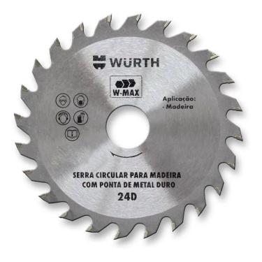 Imagem de Disco De Serra Circular Para Madeira Vídea Wurth 4.3/8(110mm) 24 Dentes