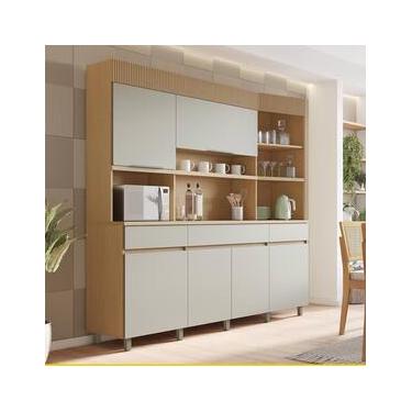 Imagem de Cozinha Compacta Nesher Realeza com 5 Portas, 2 Gavetas e 2 Prateleiras - 220cm de largura