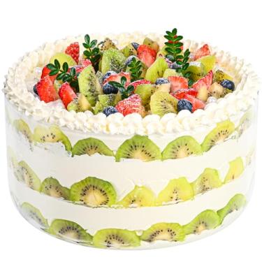 Imagem de Soumeclu Tigela grande de vidro de 4,44 g – Tigela versátil para servir salada e sobremesa para sorvete, bolos, frutas, assar e exibição de festa – Design moderno e elegante, seguro para micro-ondas e
