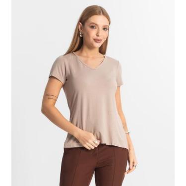 Imagem de Blusa Feminina Básica Select Marrom, M, Marrom