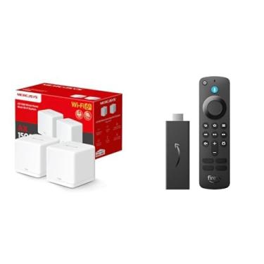 Imagem de MERCUSYS Halo H60X (2-pack) - Sistema WiFi 6 Mesh AX1500, 3 portas Gigabit Ethernet, conecta até 150 dispositivos, controle dos pais, cobertura de até 550 m² + Fire TV Stick HD (Última geração)