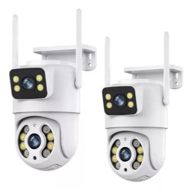 Imagem de Kit 2 Câmeras Segurança Wifi Full HD 8mp Externa Dupla Lente Visão Not
