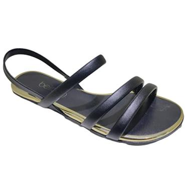 Imagem de Sandália Beira Rio Rasteira Feminino, Preto, 34